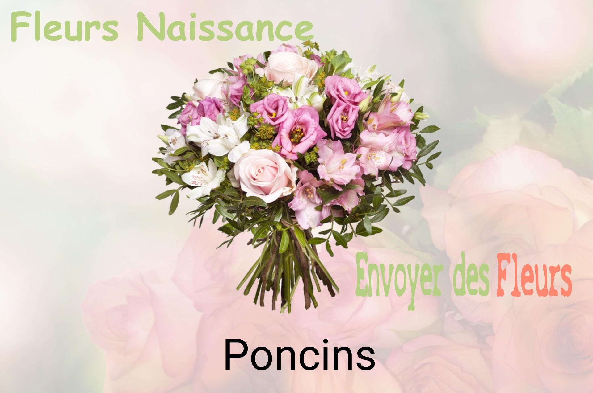 Bouquet de fleurs de naissance livré à Poncins