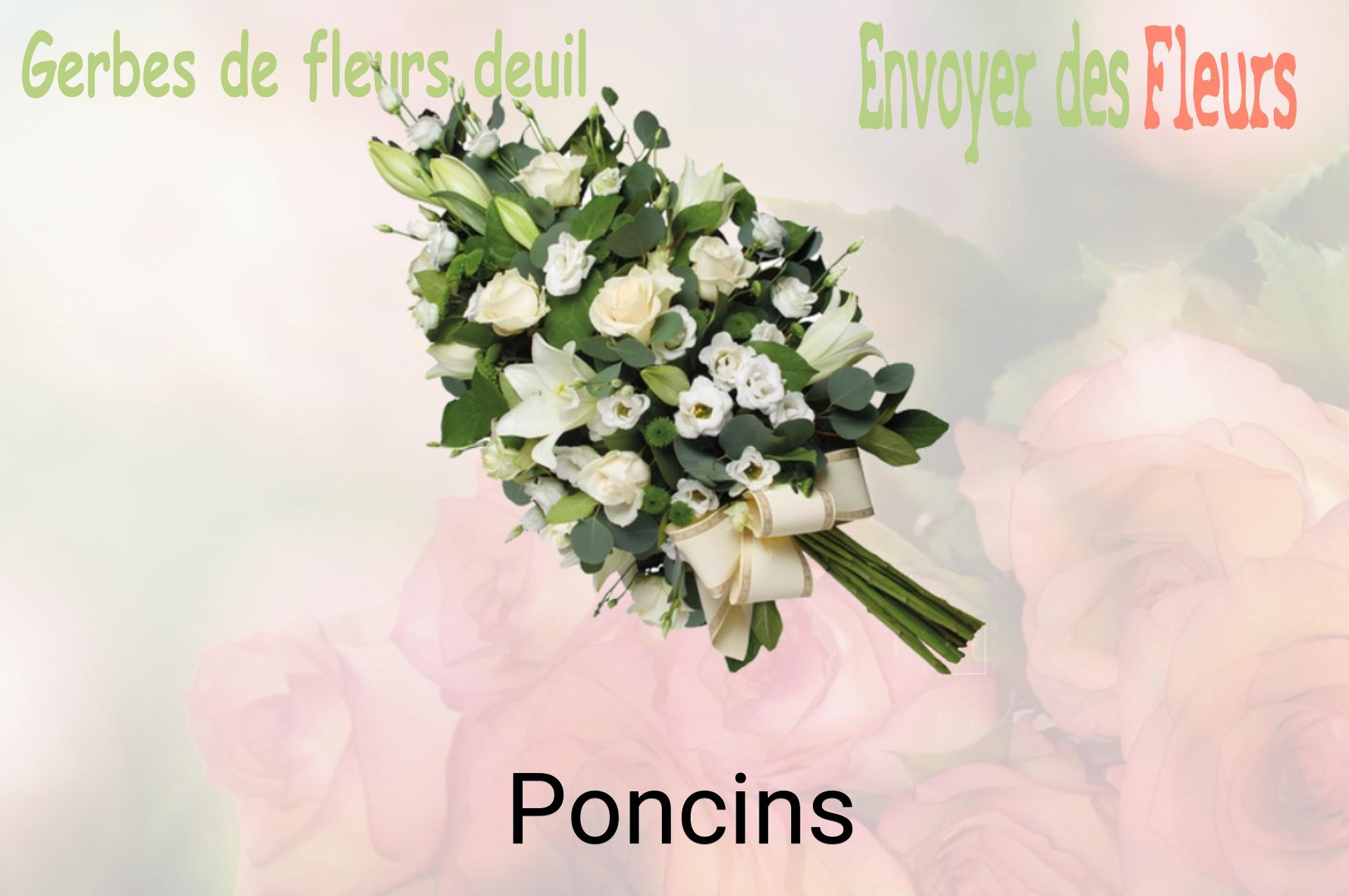 Gerbe de fleurs de deuil livrée à Poncins